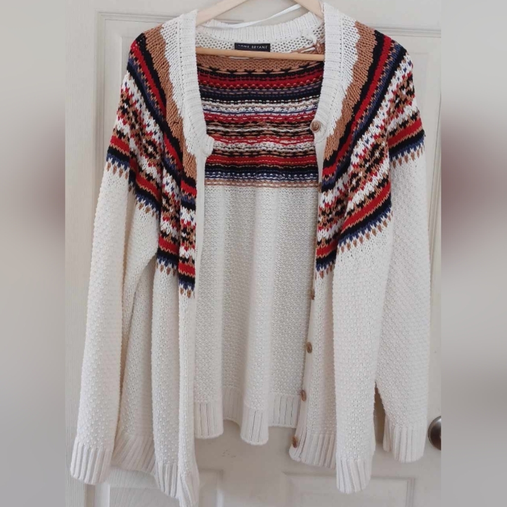 Lane Bryant Long sleeve button frommnt cardigan. Fair Isle. Woman's Size 26/28